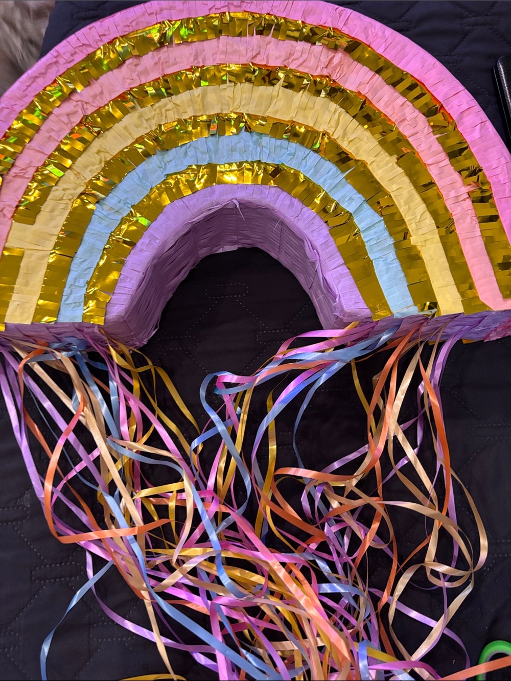 BLUE PANDA Pull String Rainbow Pinata - Small 16.5 X 10 X 3 In Pastel